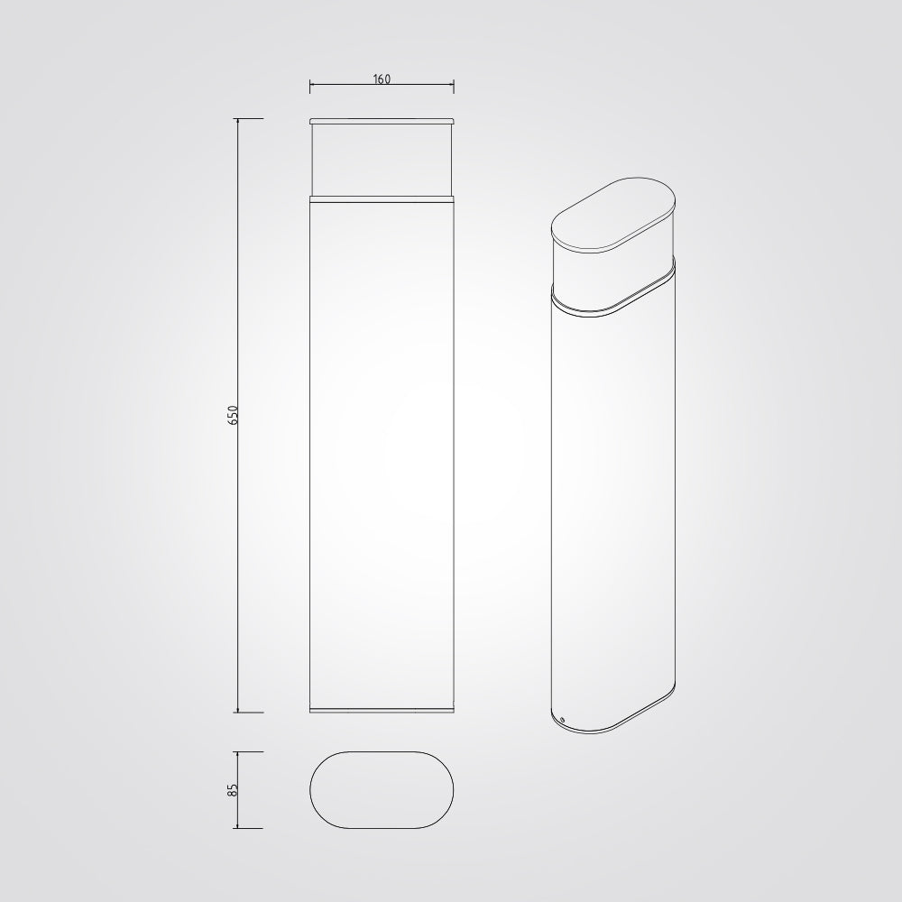 עמוד גינה חוץ בולארד