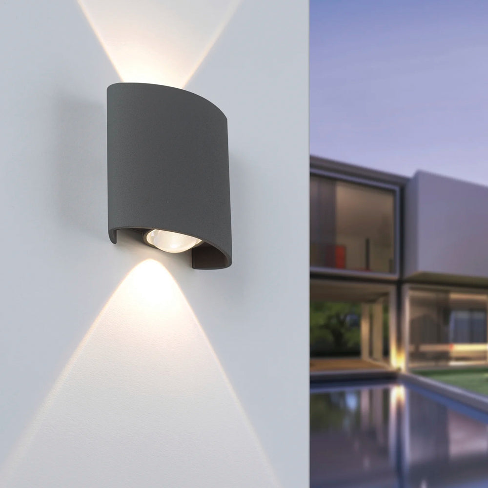 מנורת קיר גינה חוץ אפ דאון רעים 2 עדשות