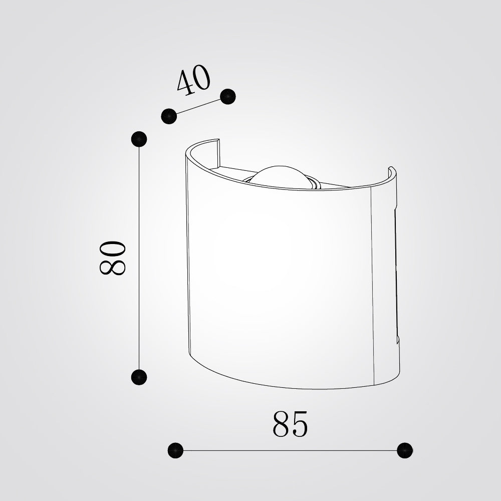 מנורת קיר גינה חוץ אפ דאון רעים 2 עדשות