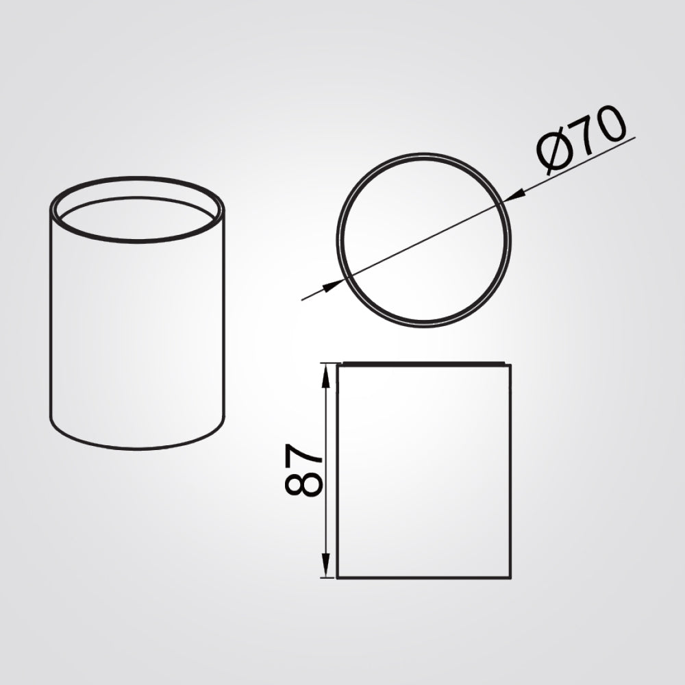 צמוד תקרה צילינדר חוץ מוגן מים ג'ונאס 7W|שחור| לבן