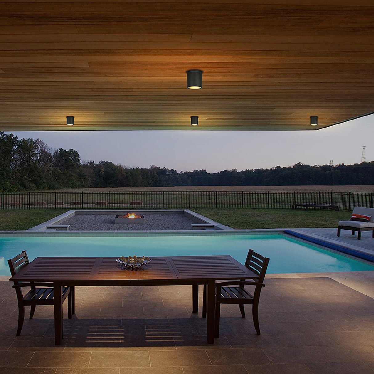 צמוד תקרה צילינדר חוץ מוגן מים ג'ונאס 12W|שחור| לבן