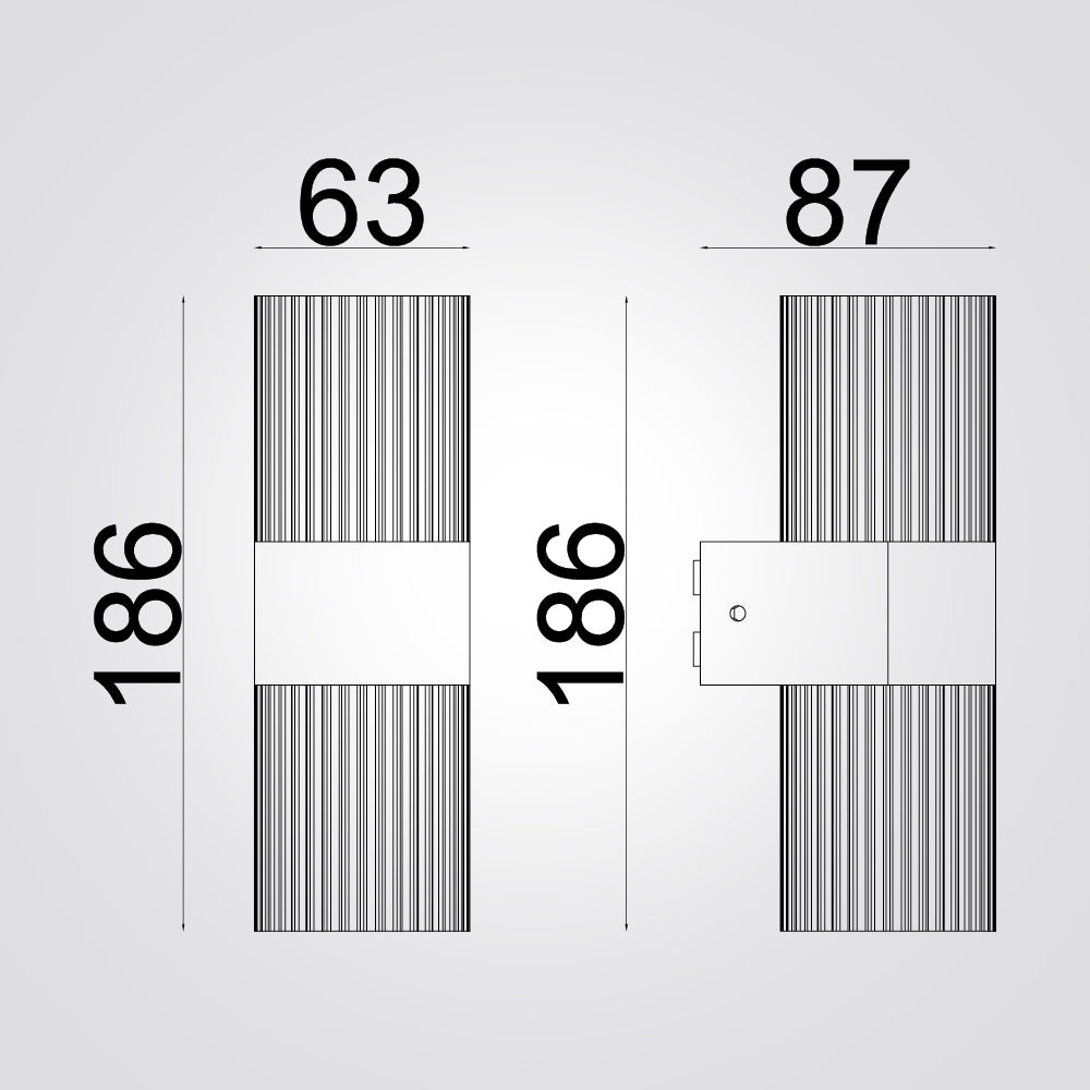 מנורת קיר חוץ אפ-דאון רוברט שחור| לבן |GU10|IP65