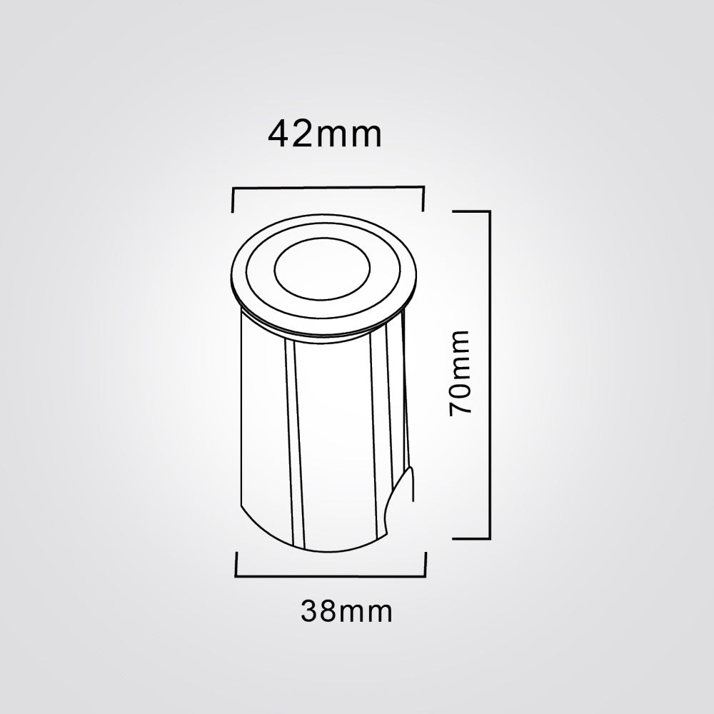 שקוע רצפה לד עגול 1W| 12V|IP68