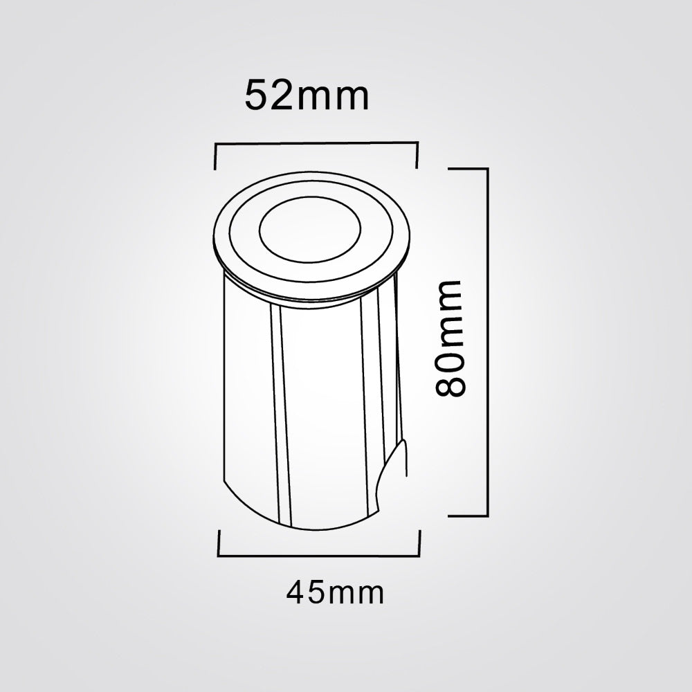 שקוע רצפה לד עגול 3W| 12V| IP68