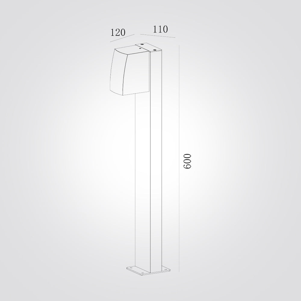 עמוד תאורה חוץ לגינה רוסו שחור דגם| A