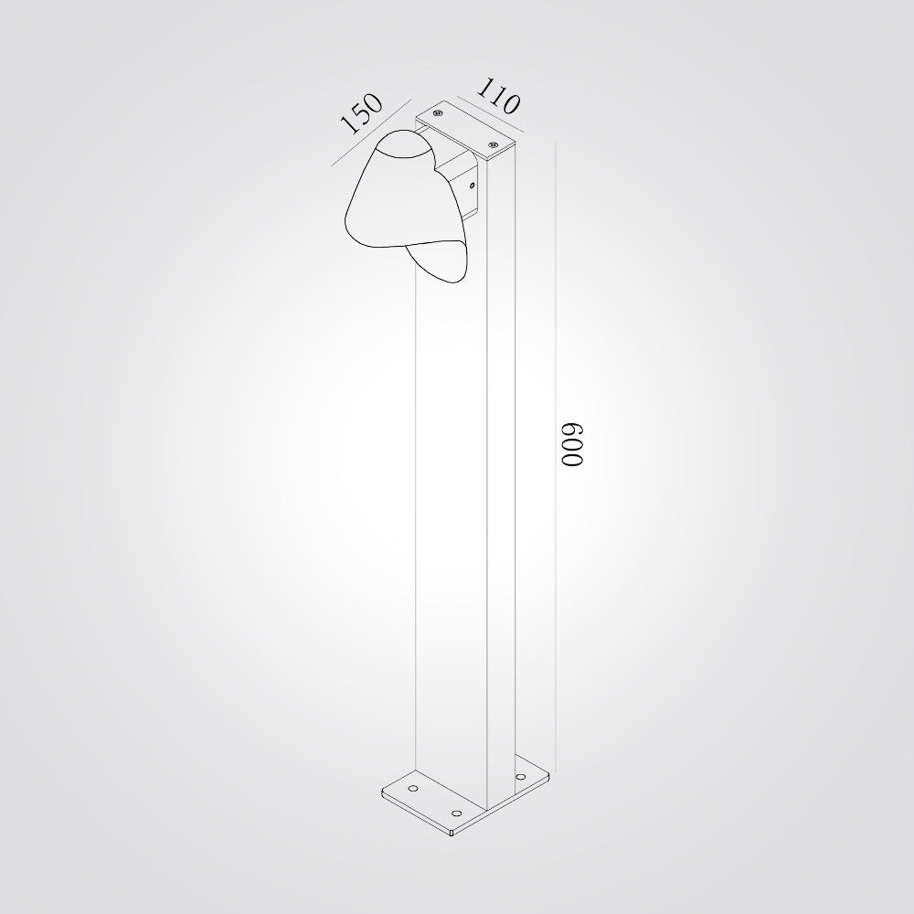 עמוד תאורה חוץ לגינה רוסו שחור דגם| B