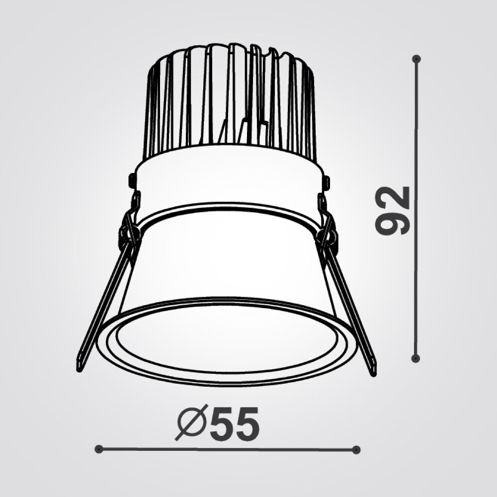 שקוע תקרה עדות לד 6W| 3000K| שחור| לבן