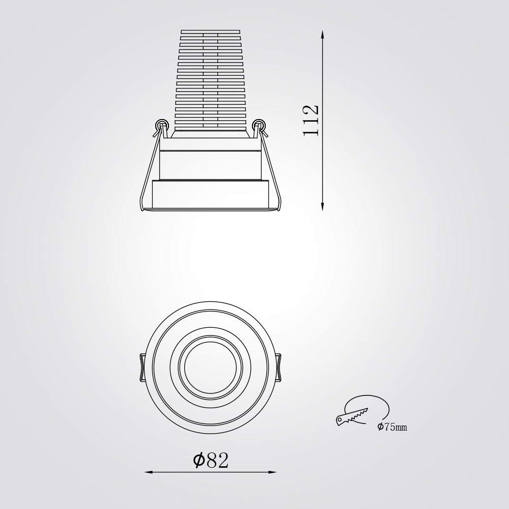 שקוע לד מאשא 13W| 3000K| לבן+פליז