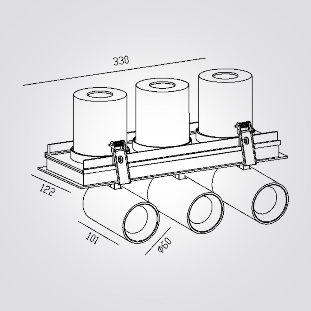 שקוע נשלף מתכוונן 360° לד בודד| שלישיה| 3000K