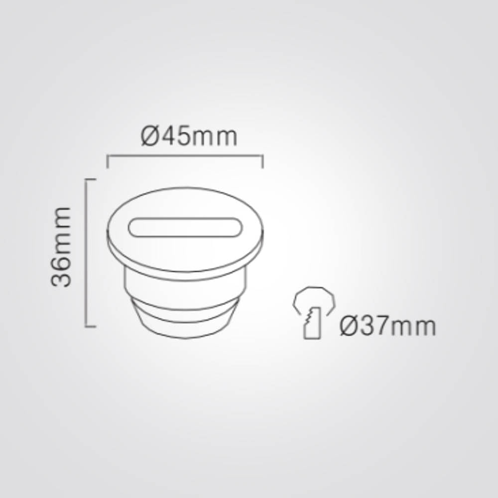 שקוע קיר סרי לד 3W| מרובע| עגול| 3000K| לבן