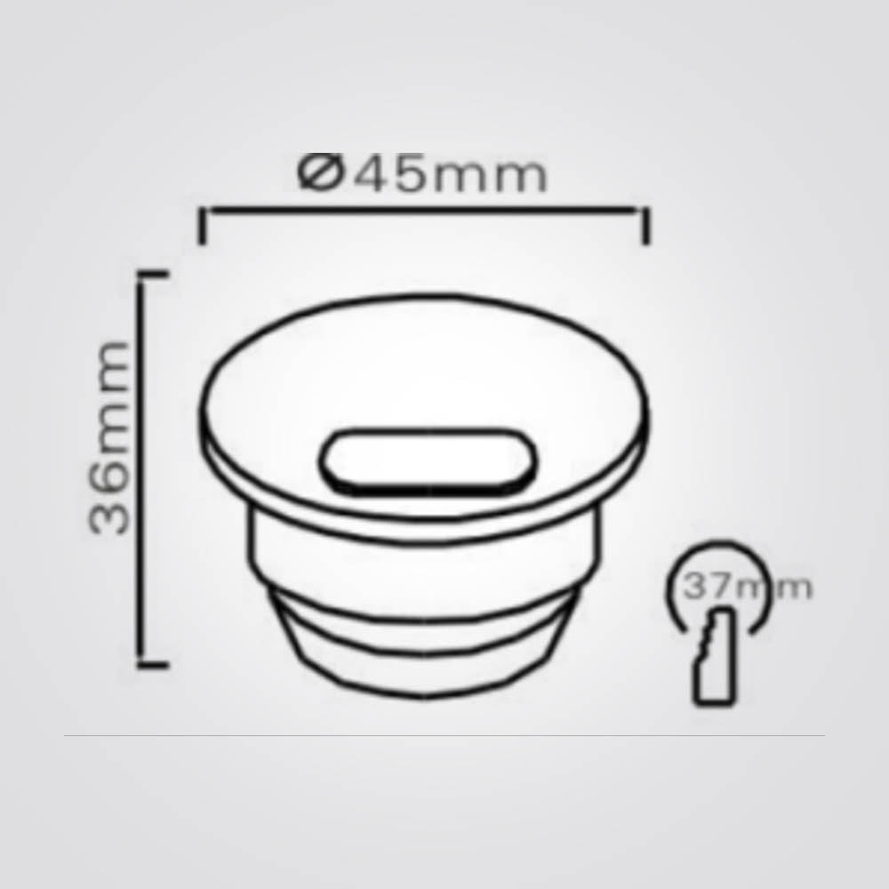 שקוע קיר סיל לד 3W| 3000K| עגול| מרובע