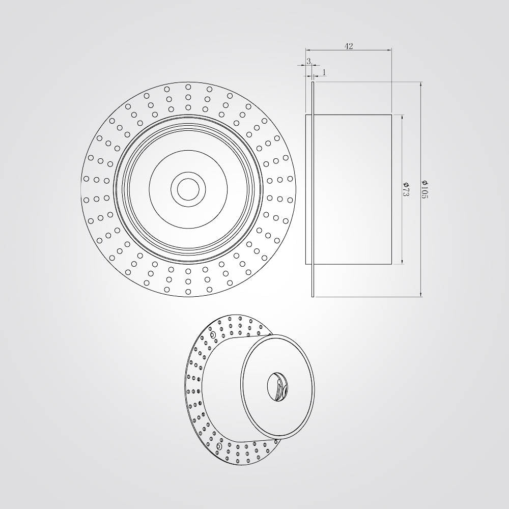 שקוע זחל טרימלס לד מתכוונן 360° |7W|3000K