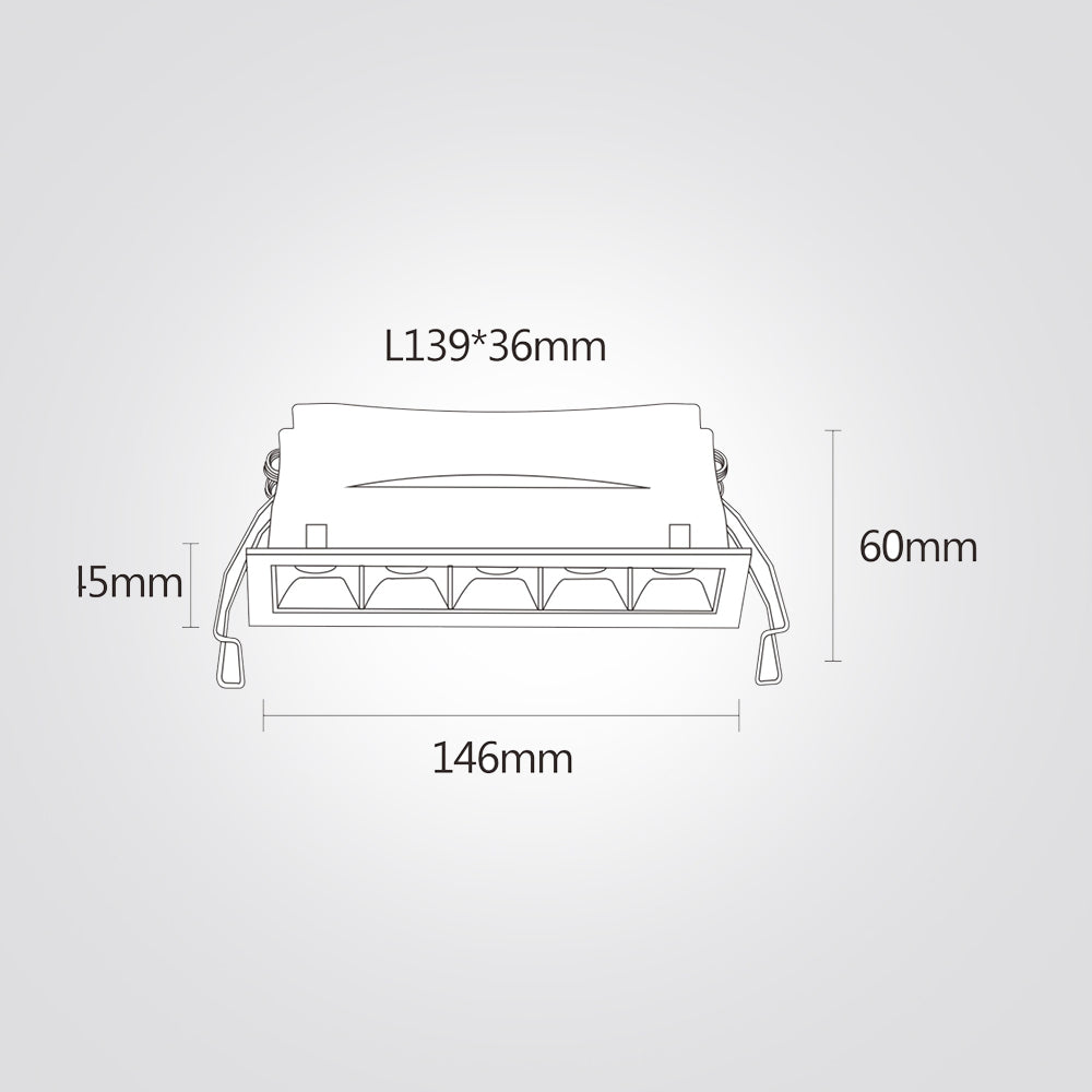 ספוט שקוע לד לינארי הידא לבן | 1X2W| 5X2W| 10X2W| 15X2W
