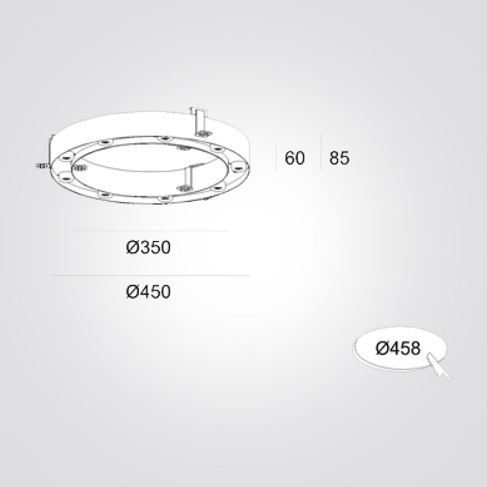 שקוע תקרה רינג טרימלס לד שחור| Ø45| Ø60| Ø90