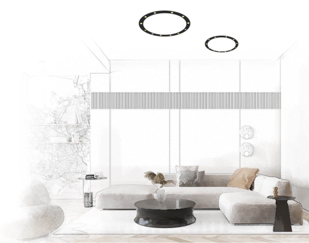 שקוע תקרה רינג טרימלס לד שחור| Ø45| Ø60| Ø90