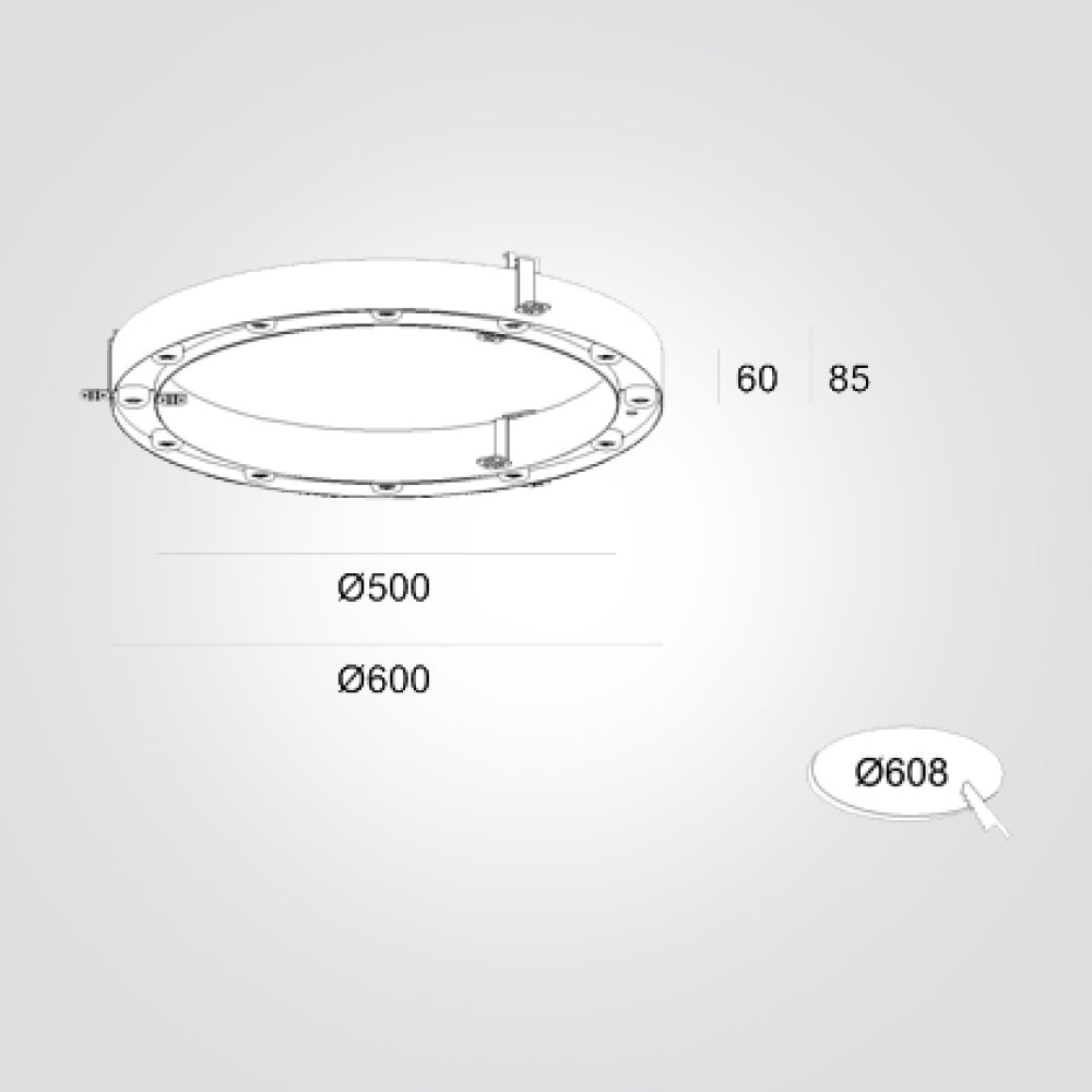 שקוע תקרה רינג טרימלס לד שחור| Ø45| Ø60| Ø90