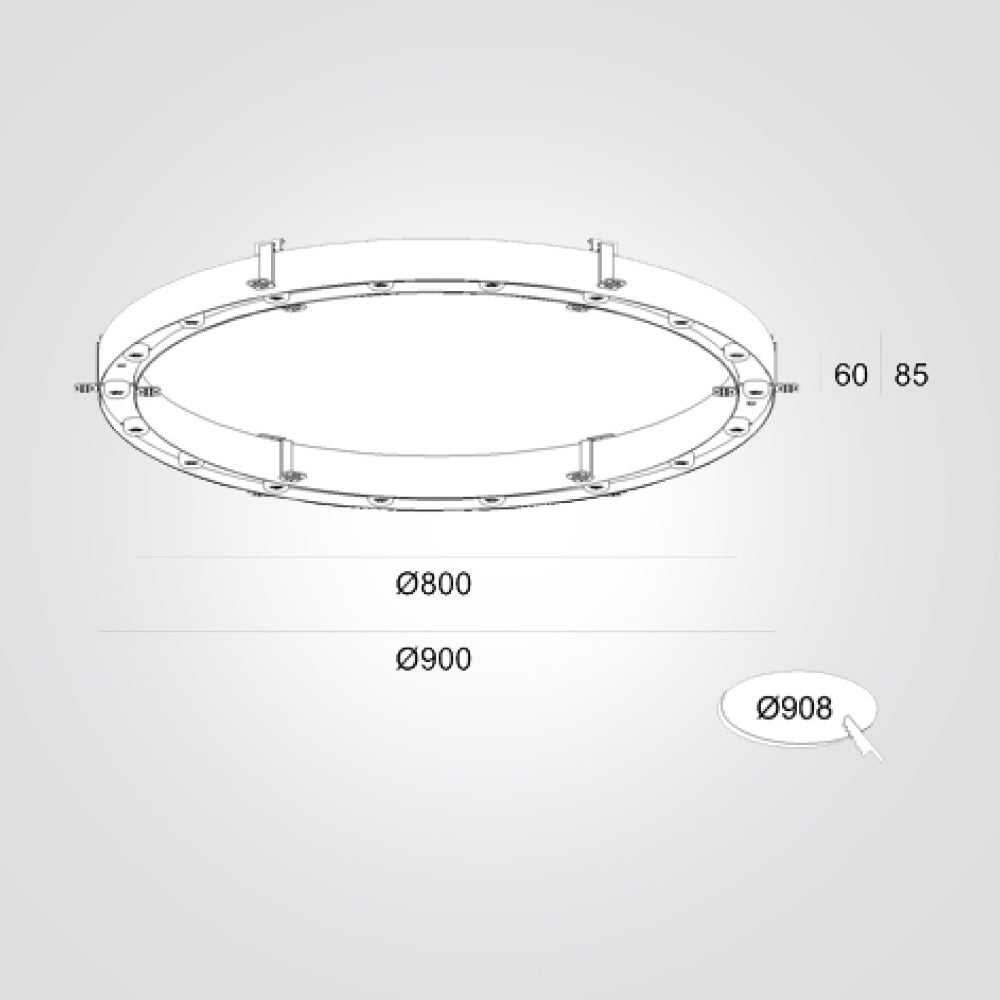 שקוע תקרה רינג טרימלס לד שחור| Ø45| Ø60| Ø90