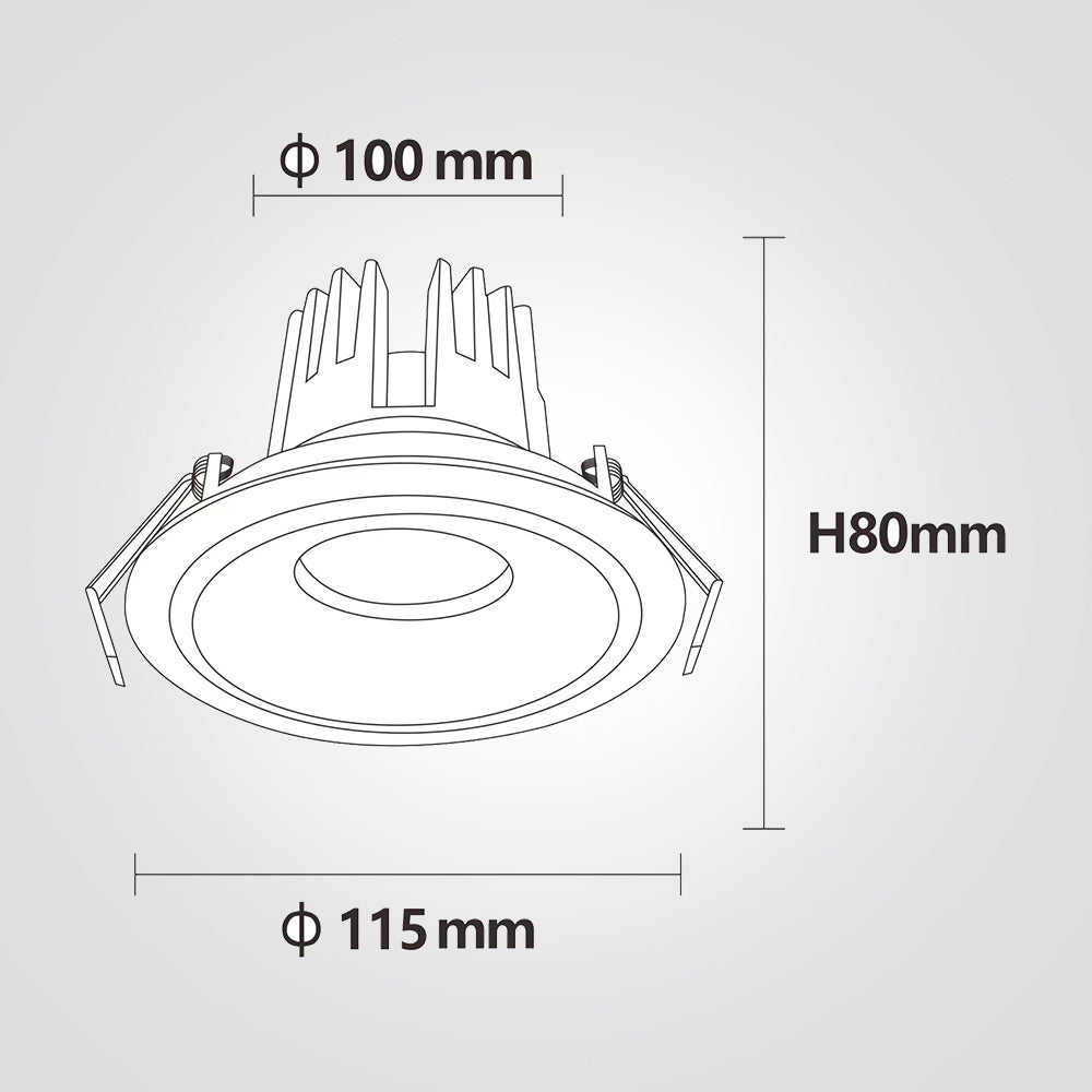 ספוט שקוע תקרה בנצי 12W| 3000K| שחור| לבן