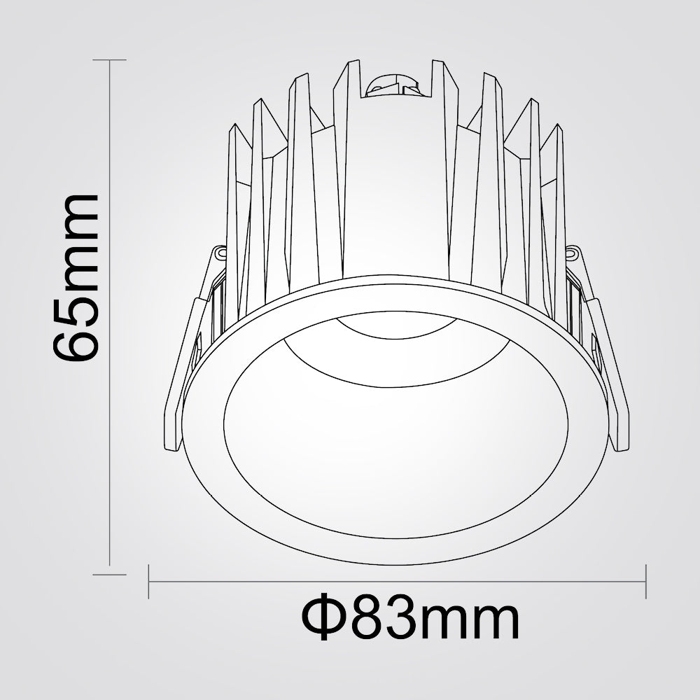 שקוע תקרה טורינו מוגן מים – 10W | 3CCT | שחור / לבן | IP65