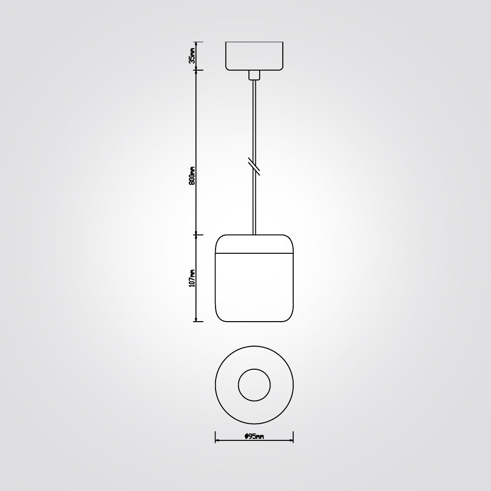 צילינדר תלייה נחמי 10W שחור|לבן