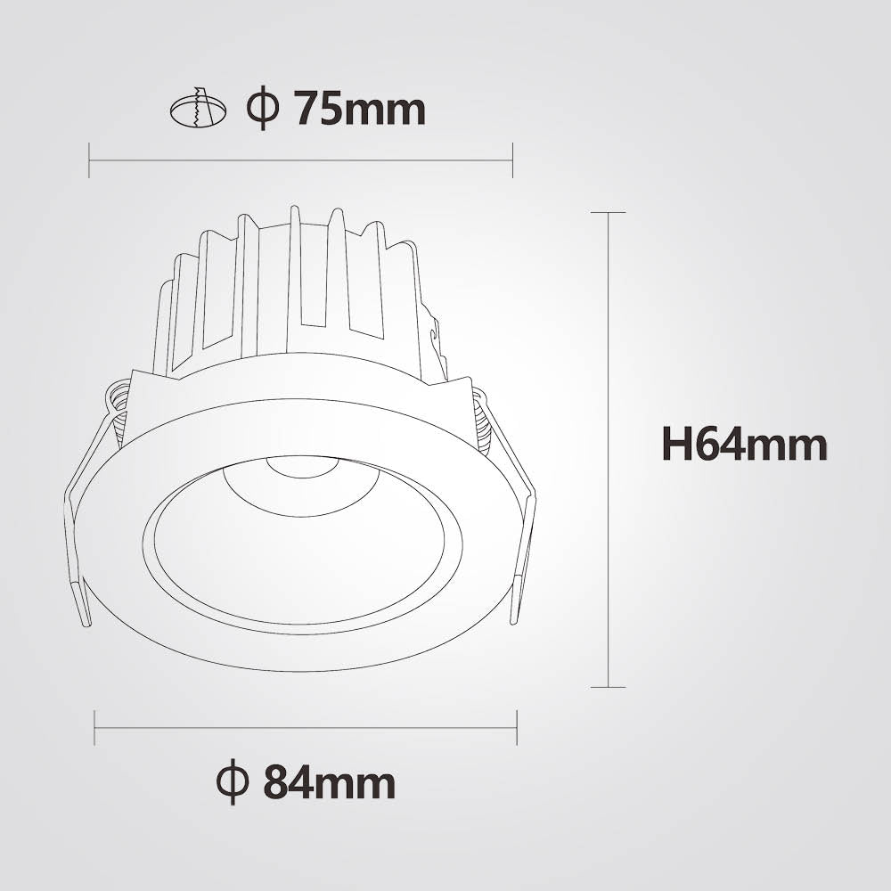 ספוט שקוע תקרה נלסון 10W| CCT| שחור| לבן