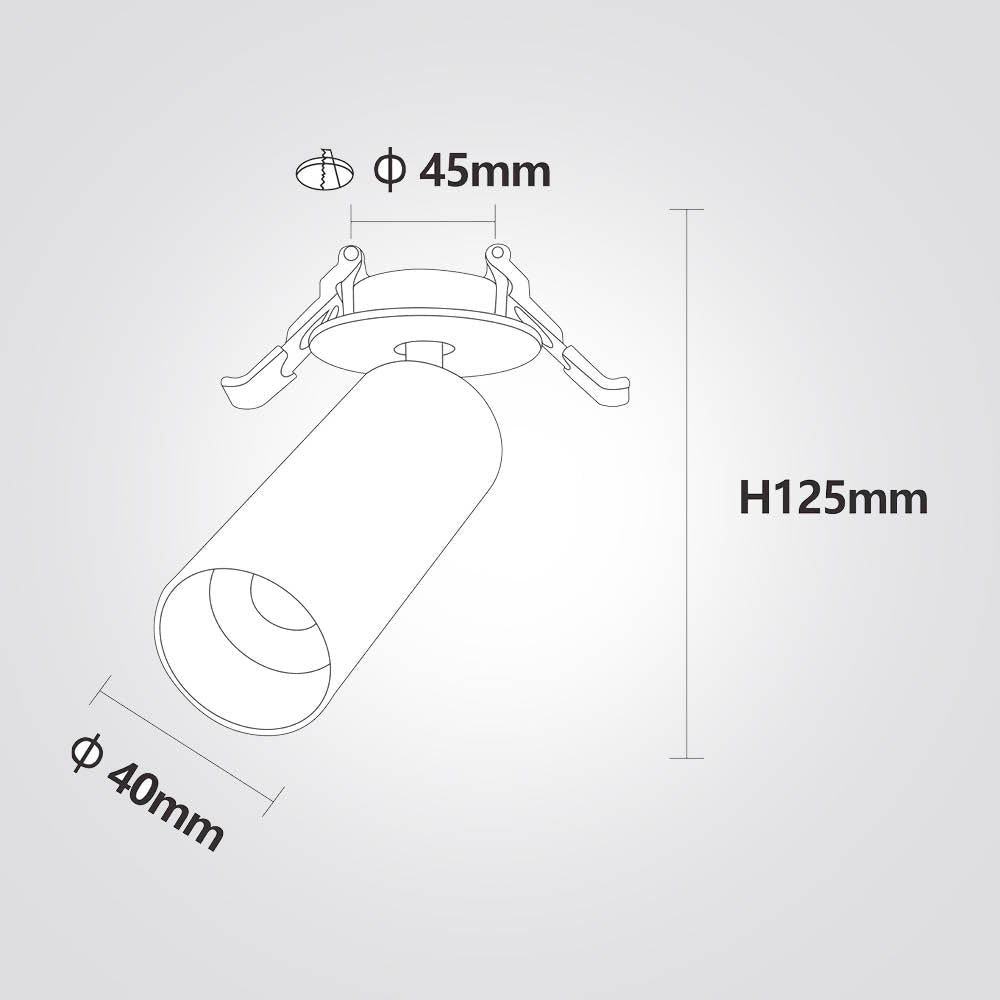 ספוט שקוע צילינדר תקרה לורנס 6W| CCT| שחור| לבן
