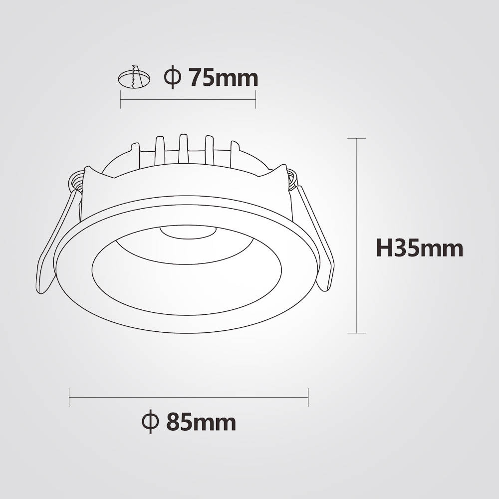 ספוט שקוע תקרה קנדי 8W| CCT| שחור| לבן