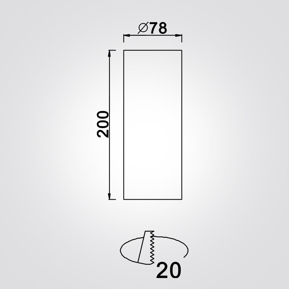 צילינדר תקרה ארדונה 25W| שחור|לבן| זהב