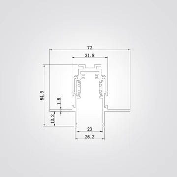 פס צבירה שקוע מגנט טרימלס 3 מטר סומו LEDVISION | 48V| דגם G