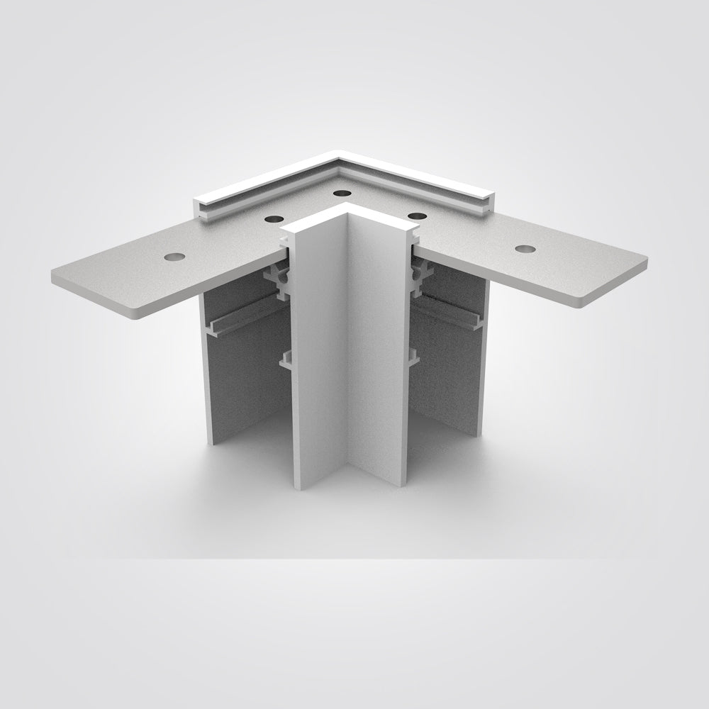 מחבר זווית L לפס צבירה מגנטי | לבן