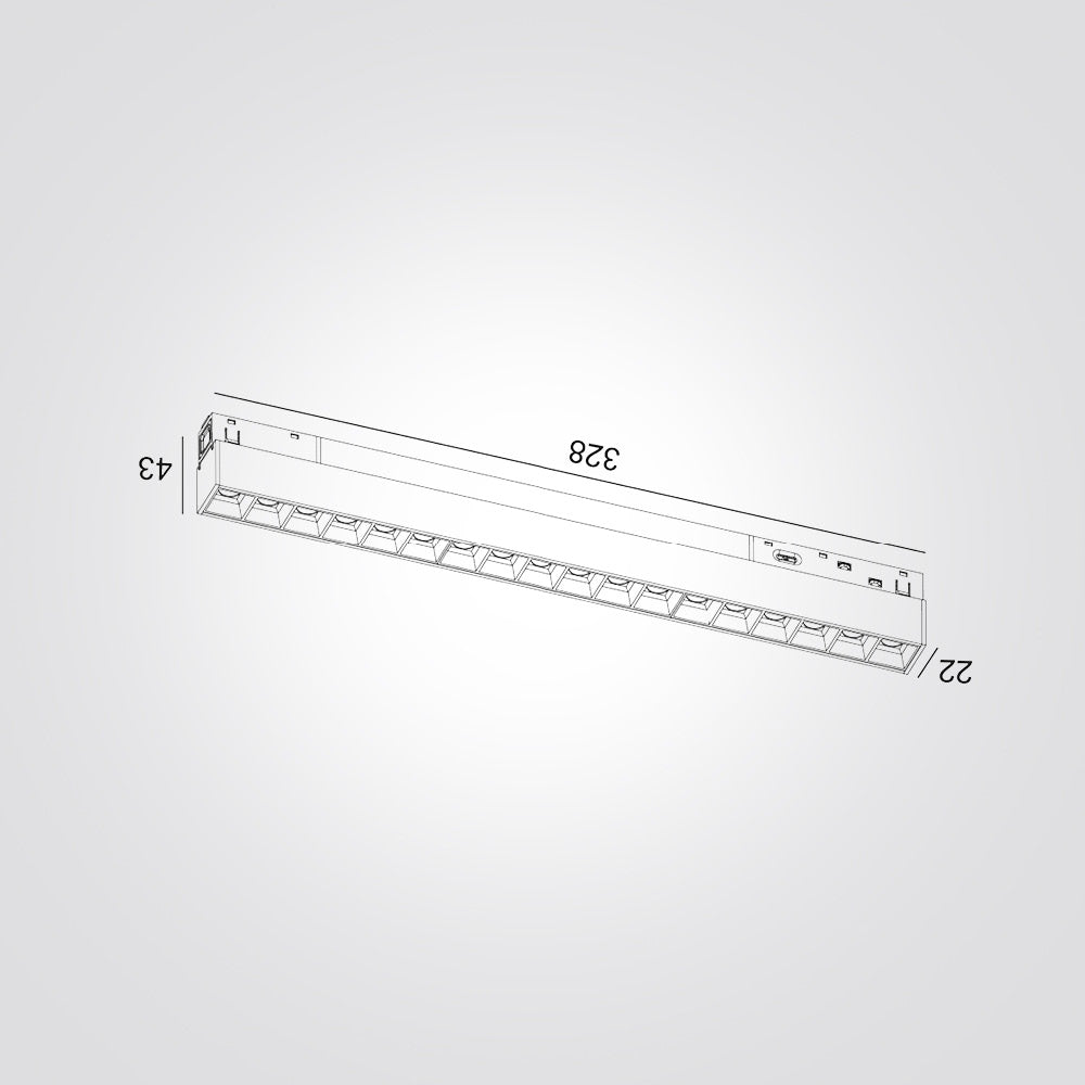פס תאורה עיניים לינארי – שחור 30 ס״מ לפס צבירה מגנטי סומו | 18W | 48V | CCT