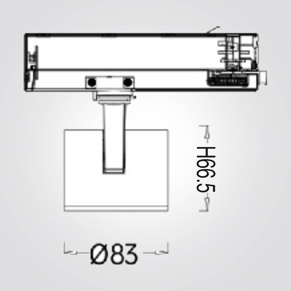 ספוט נוגה לפס צבירה חד פאזי שחור | CCT