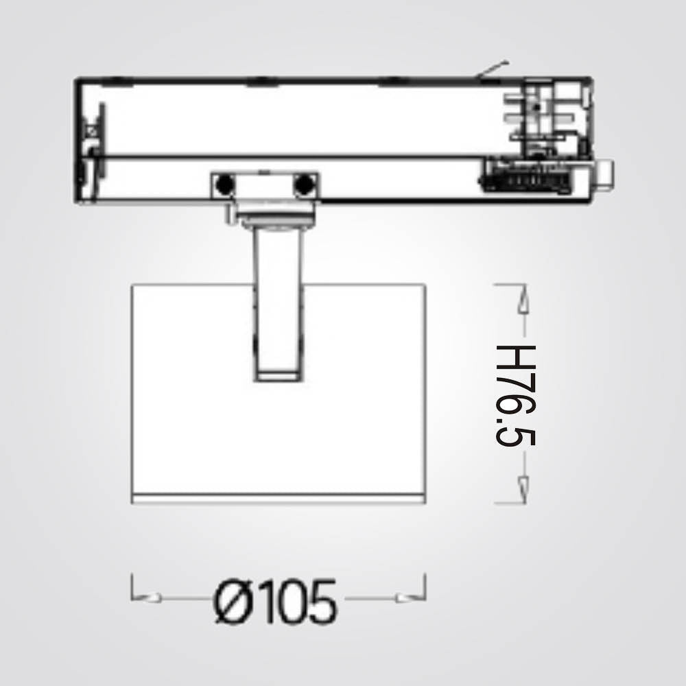 ספוט נוגה לפס צבירה חד פאזי שחור | CCT