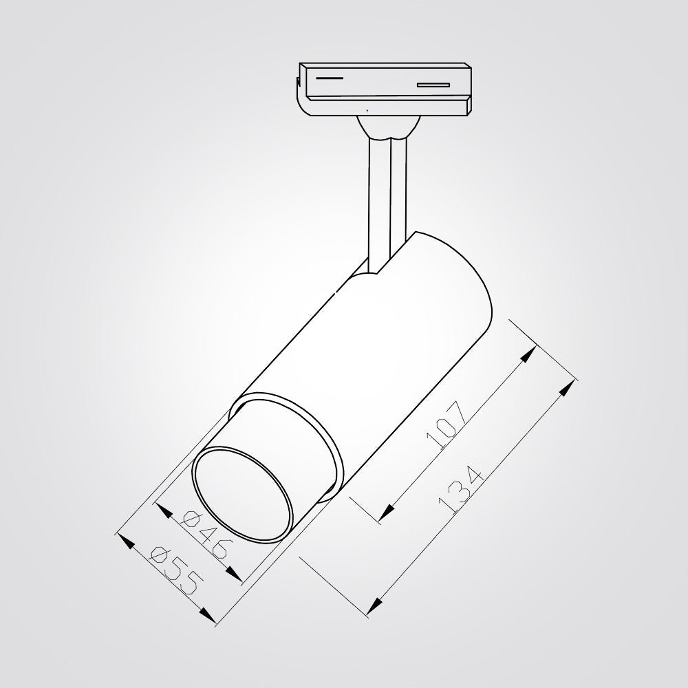 ספוט לפס צבירה חד־פאזי – עדשה מתכווננת 15°–60° | 10W | CCT | שחור/לבן