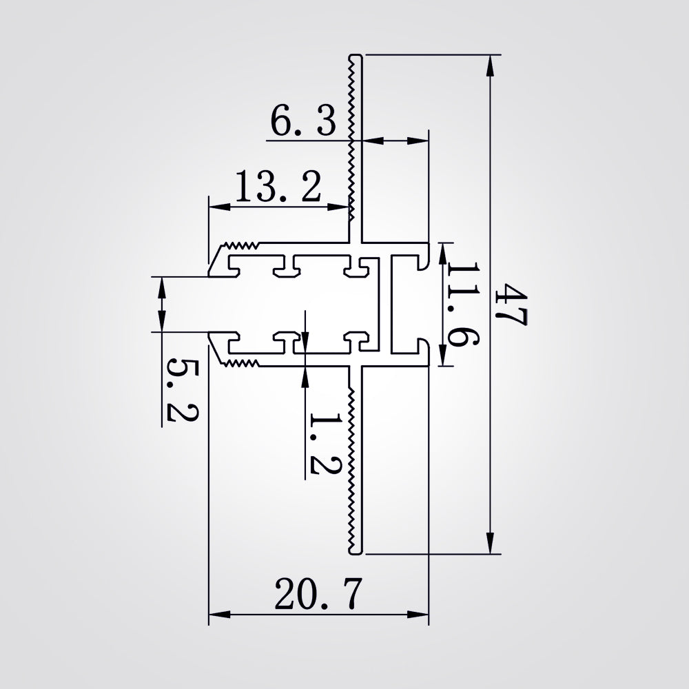 מסלול תאורה תה"ט למערכת מגנטית לייזר 24V |שחור| 2 מ'