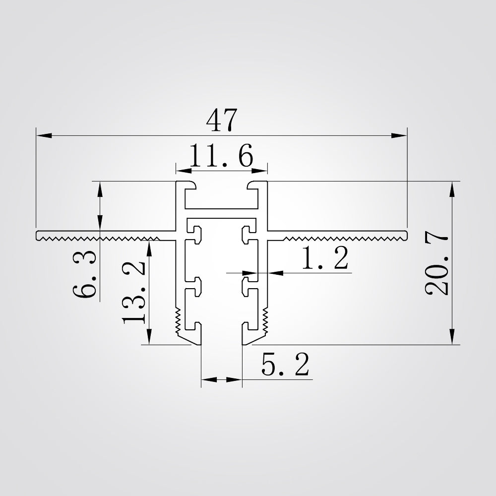 מסלול תאורה קשת למערכת מגנטית – סדרת לייזר | 1 מטר | Surface | Trimless