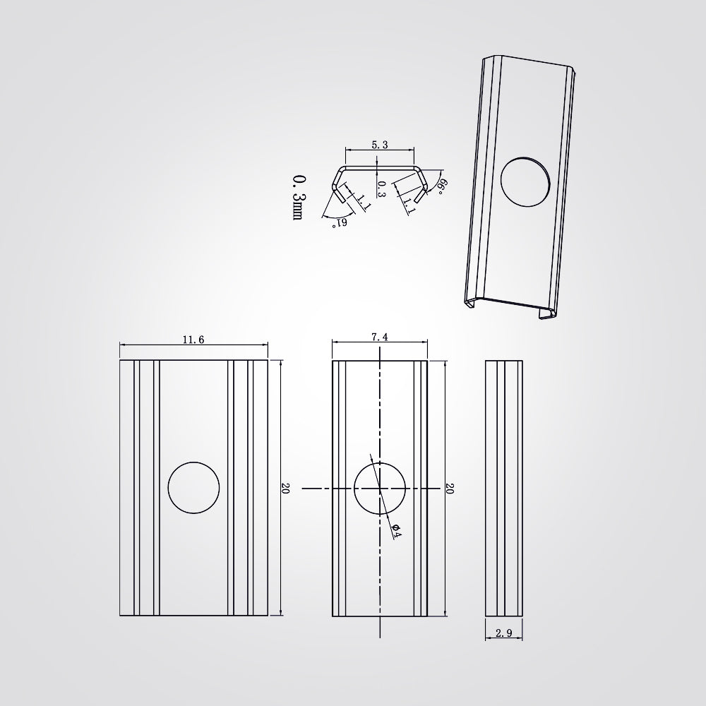 קליפס למסלול תאורה למערכת מגנטית לייזר 24V