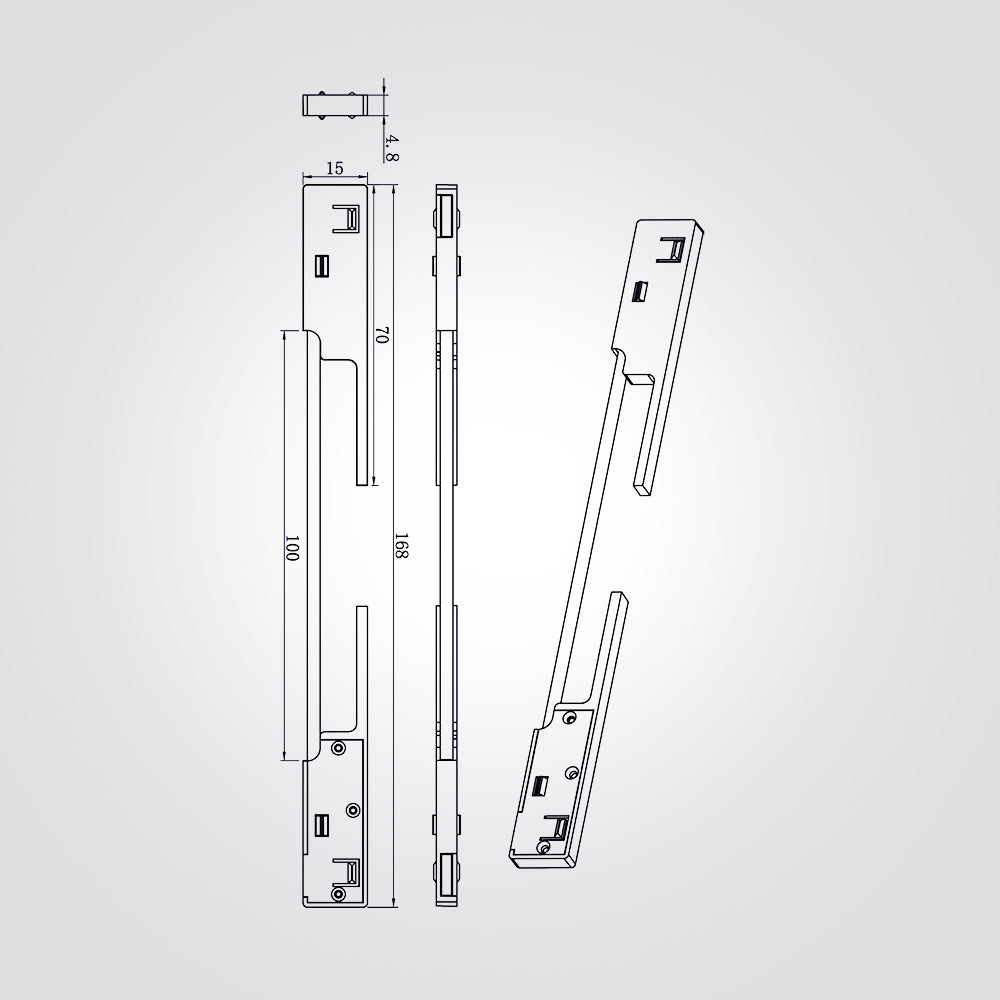 מחבר הזנה ביניים למסלול תאורה למערכת מגנטית לייזר 24V שחור |לבן