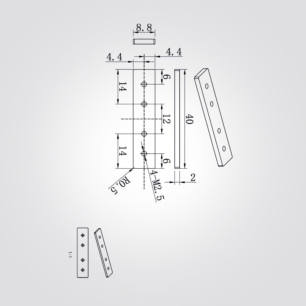 מחבר ביניים למסלול תאורה למערכת מגנטית לייזר 24V