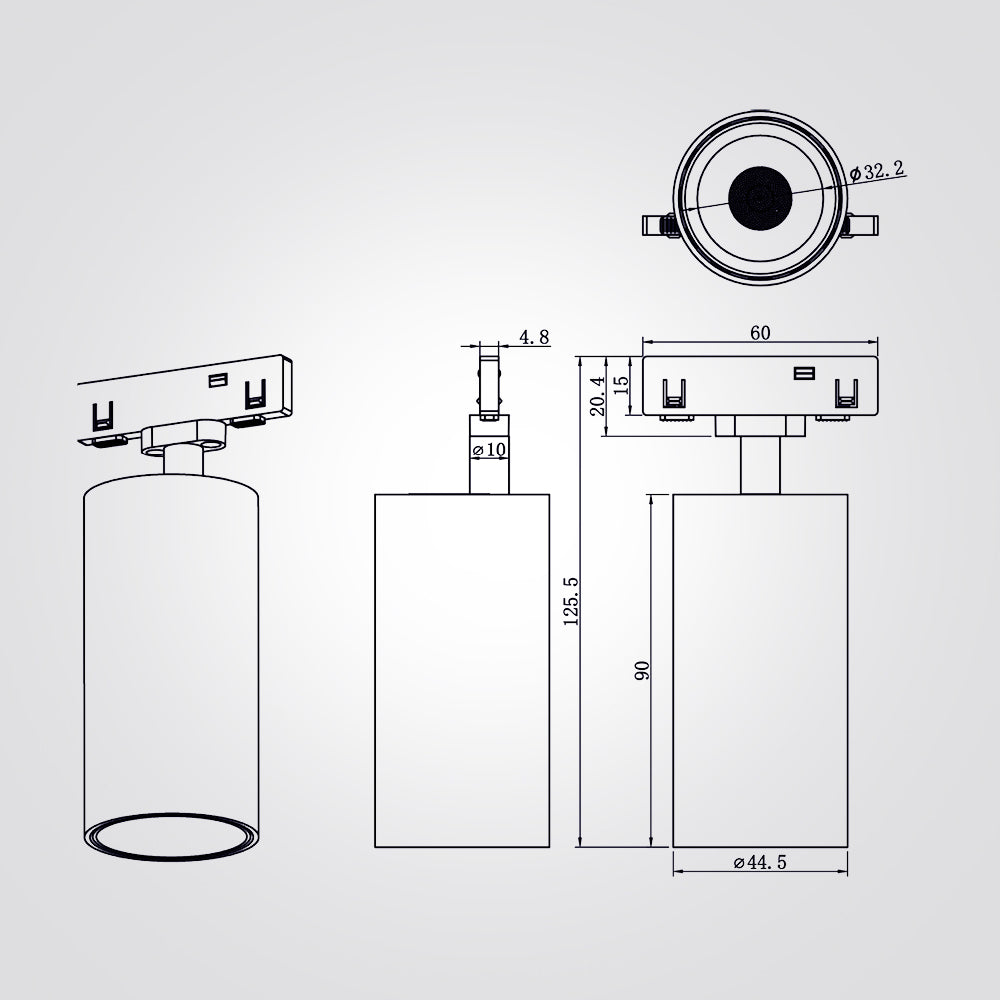 ג"ת למערכת מגנטית לייזר 24V שחור |לבן | 12W