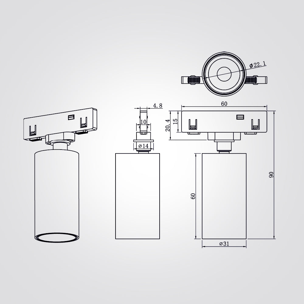 ג"ת למערכת מגנטית לייזר 24V שחור |לבן | 5W