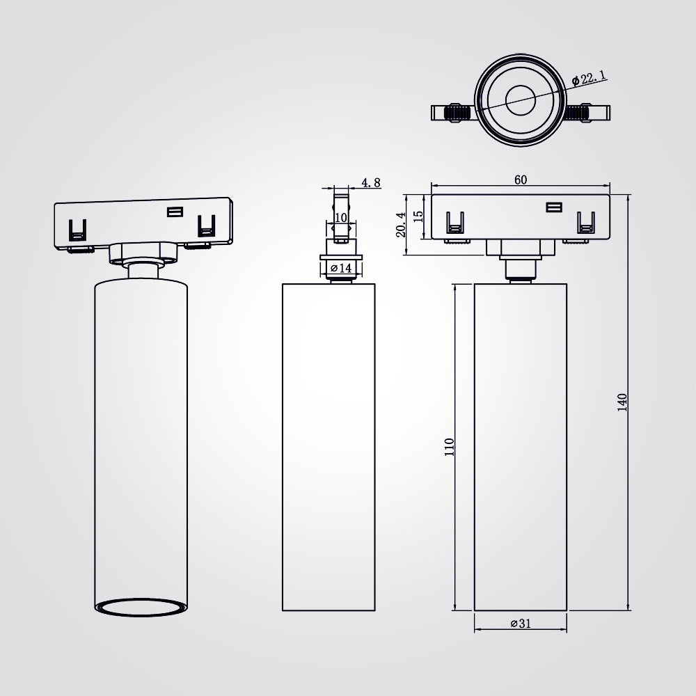ג"ת למערכת מגנטית לייזר 24V שחור |לבן | 7W