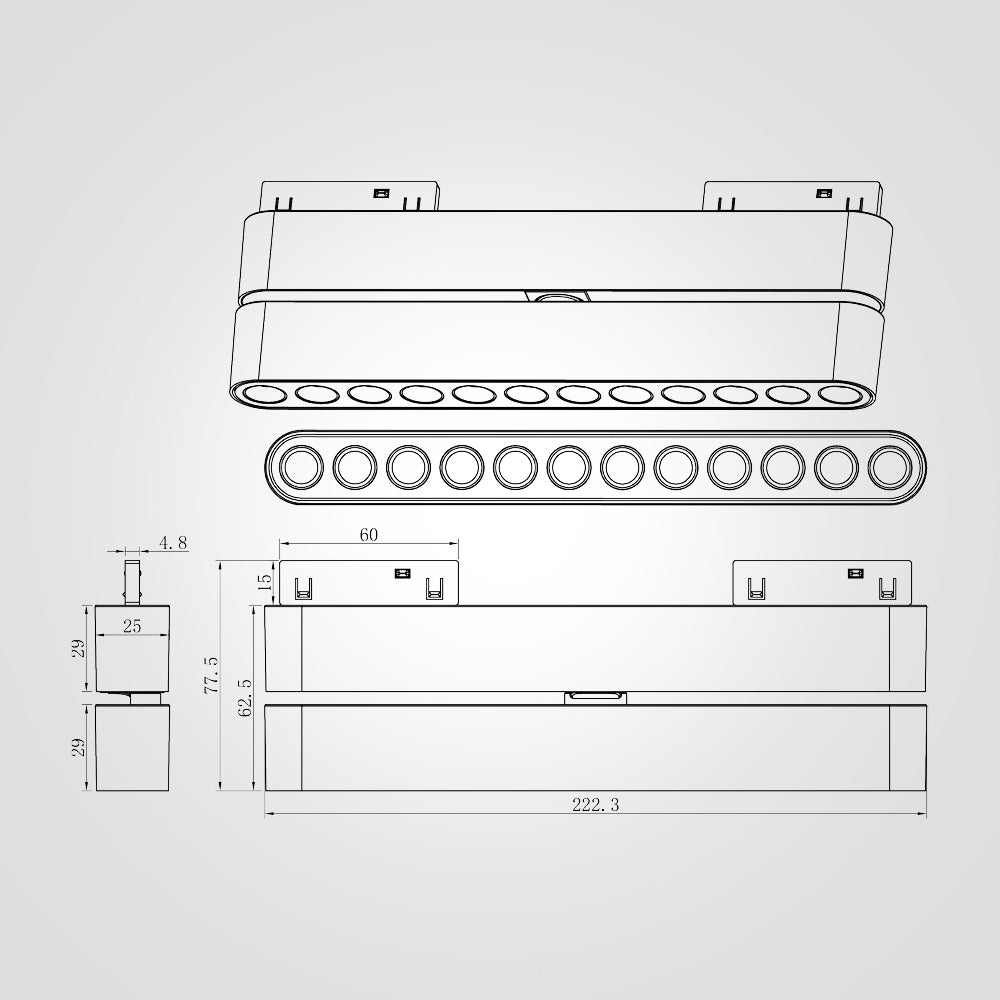 ג"ת עיניים עדשות למערכת מגנטית לייזר 24V שחור |לבן | 12W