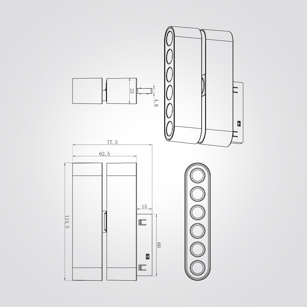 ג"ת עיניים עדשות למערכת מגנטית לייזר 24V שחור |לבן | 6W