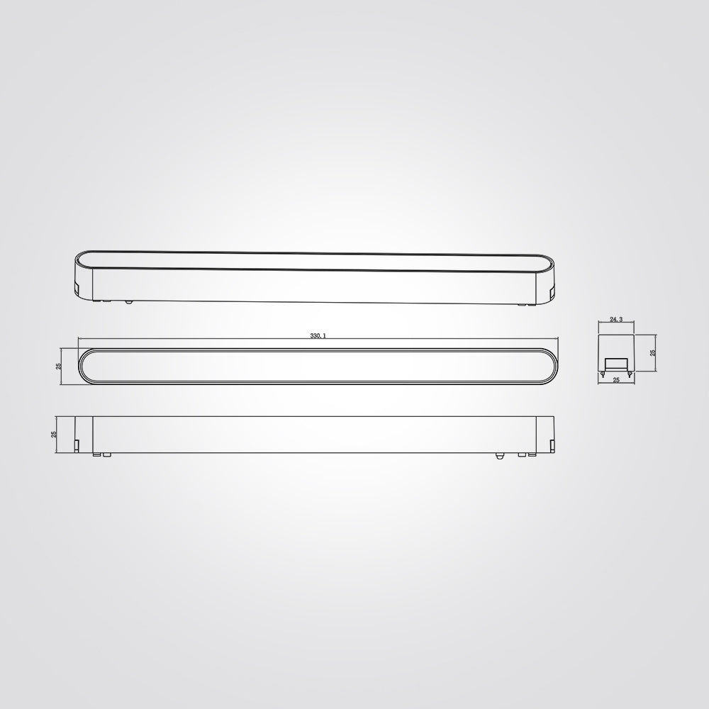 גוף תאורה למערכת תאורה מגנטית 16W| שחור| לבן| 48V