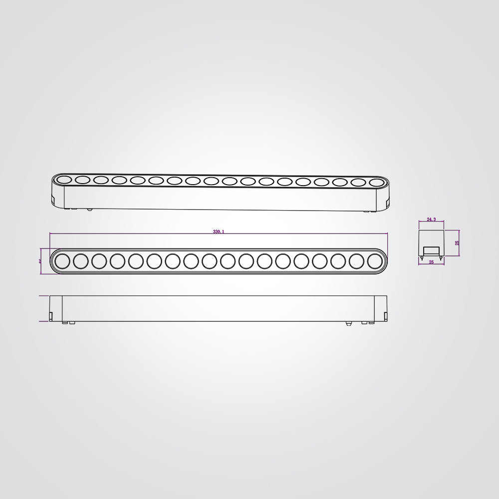 גוף תאורה עדשות למערכת תאורה מגנטית 16W| שחור| לבן| 48V