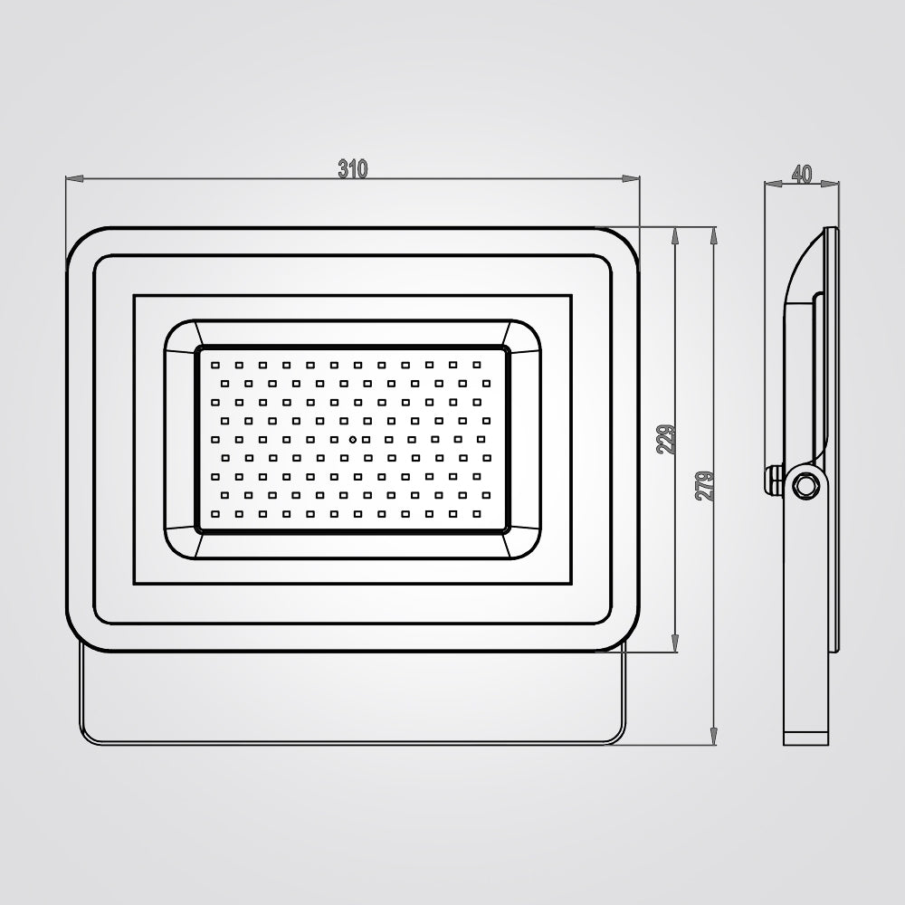 פרוז'קטור פנס הצפה ליעד LED 100W שחור| IP65
