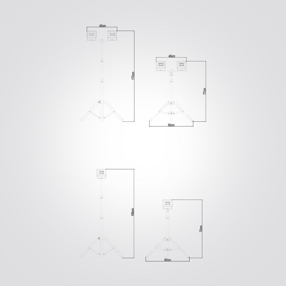 פרוז'קטור פנס הצפה 50W כולל חצובה| שחור