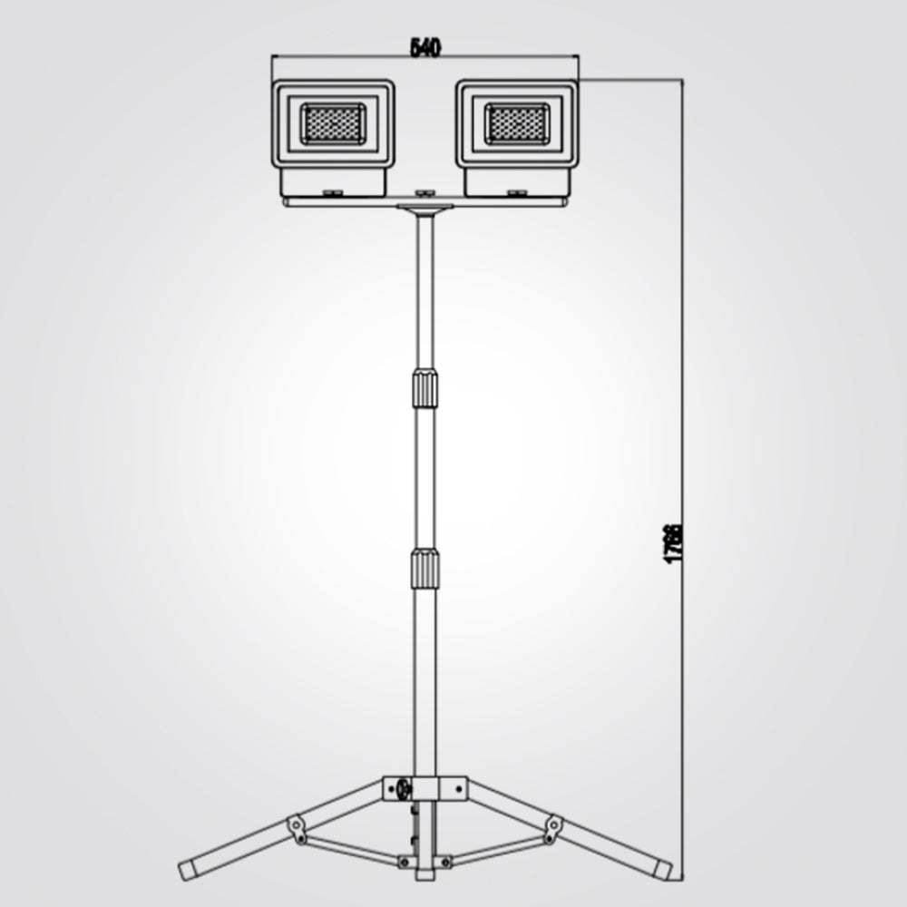 פרוז'קטור פנס הצפה זוגי 2X50W כולל חצובה| שחור