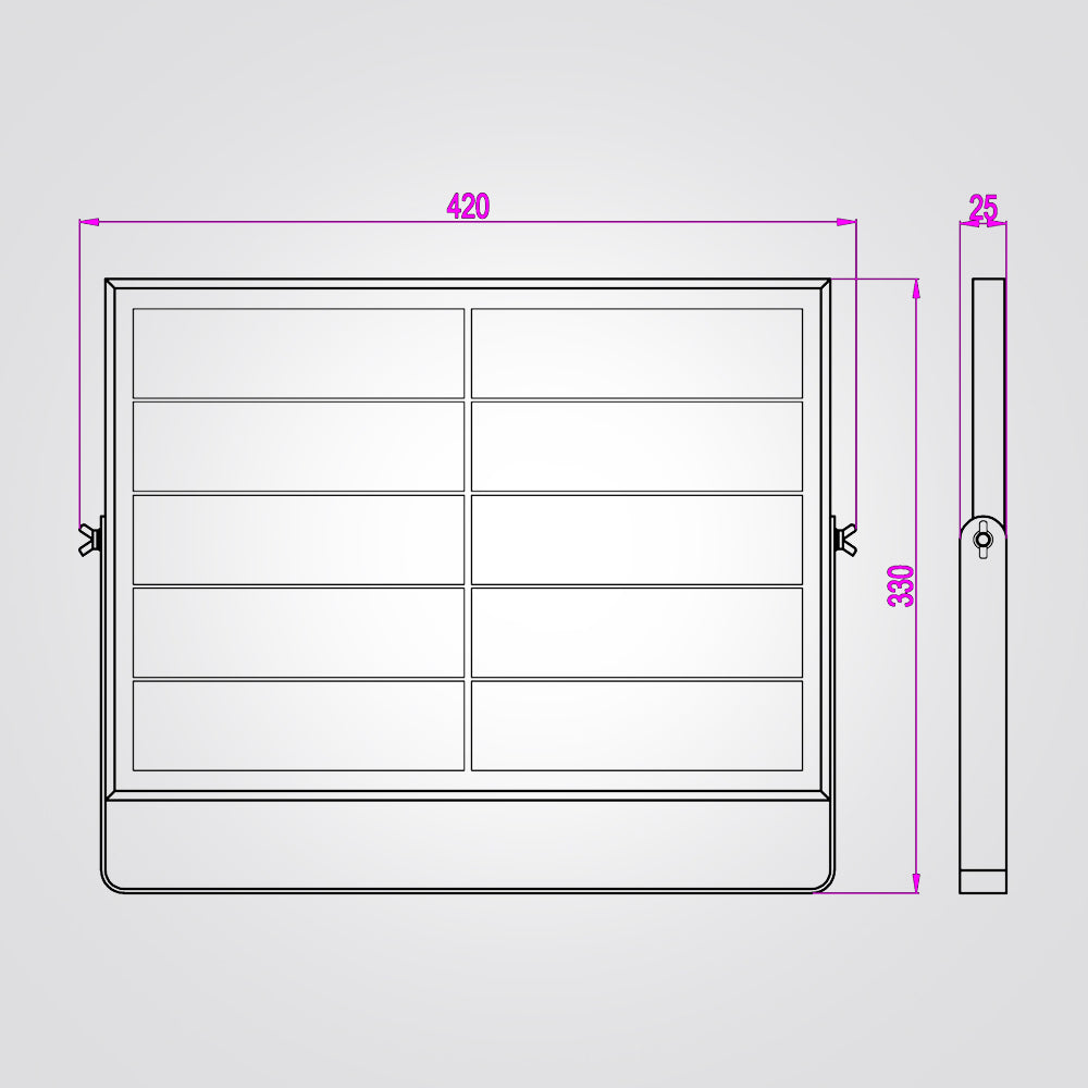 פנס הצפה סולארי – שחור | לבן – 50W / 100W / 200W